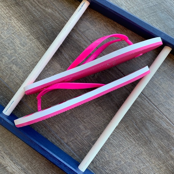 NWOT Kate Spade Bright Pink Striped Sandals - Picture 4 of 8